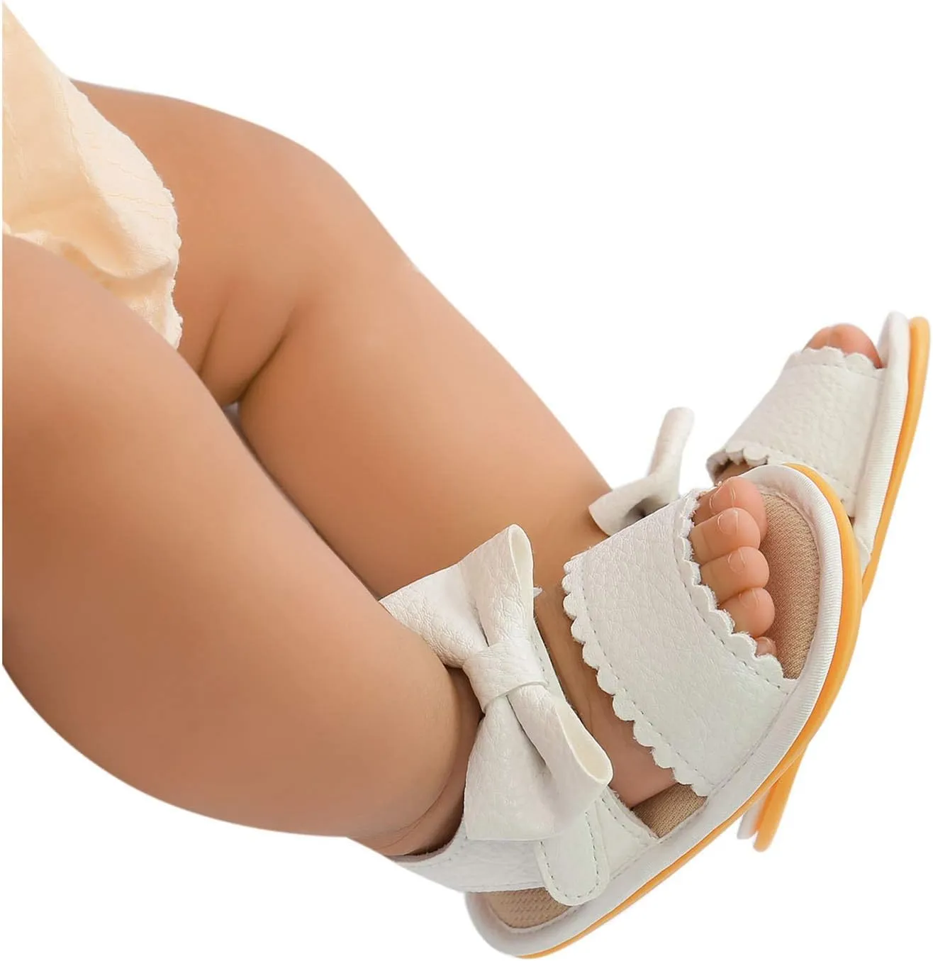 Girls Non-Slip Walking Shoes Baby Bow Boys Sandals Rubber Flat Soft Summer Sole Baby Shoes Baby Girl Boots