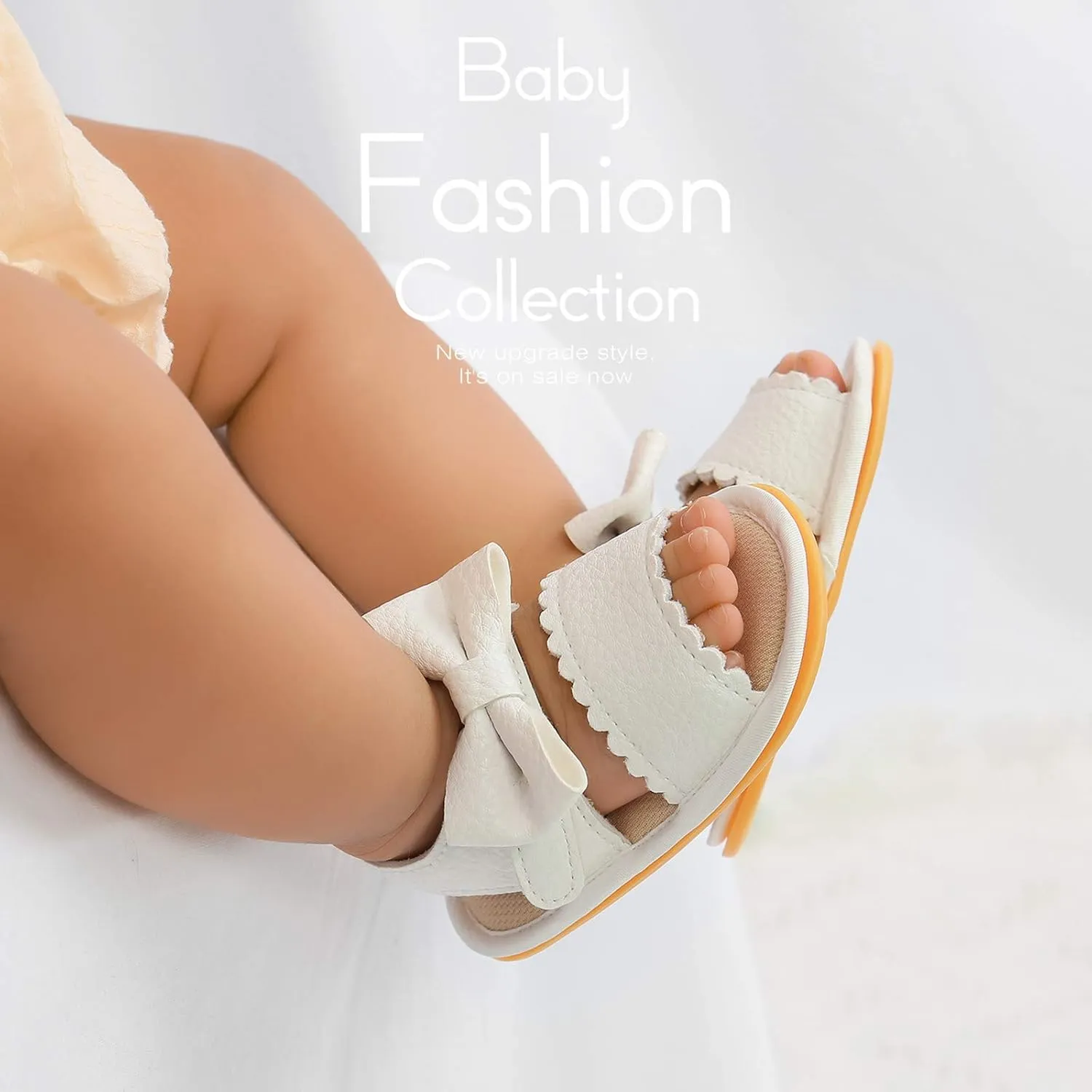 Girls Non-Slip Walking Shoes Baby Bow Boys Sandals Rubber Flat Soft Summer Sole Baby Shoes Baby Girl Boots