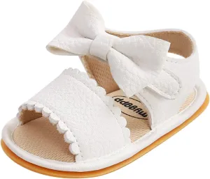 Girls Non-Slip Walking Shoes Baby Bow Boys Sandals Rubber Flat Soft Summer Sole Baby Shoes Baby Girl Boots