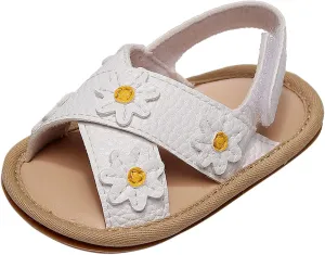 Girls Sandals Soft Sole Flat Beach Shoes Toddler Infant Kids Baby First Walkers Shoes Open Toe Sandals