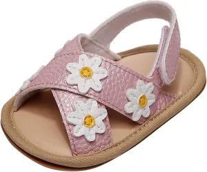 Girls Sandals Soft Sole Flat Beach Shoes Toddler Infant Kids Baby First Walkers Shoes Open Toe Sandals