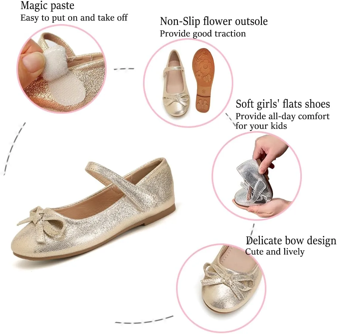 Girls Toddler Dress Shoes Ballet Mary Jane Flats for Baby Little Kids Girl