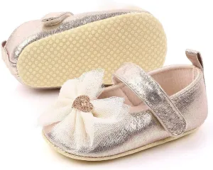 Infant Baby Girl Shoes Non-Slip Rubber Sole Soft Leather with Bowknot Mary Jane Shoes Flats Toddler First Walkers 0-18 Months