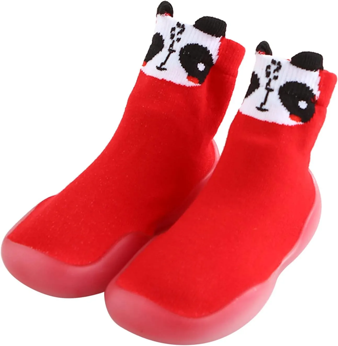 Kids Toddler Baby Boys Girls Cartoon Warm Knit Soft Sole Rubber Shoes Socks Slipper Stocking Toddler Sock Shoes
