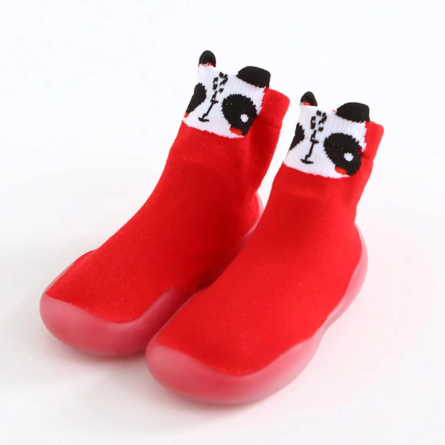 Kids Toddler Baby Boys Girls Cartoon Warm Knit Soft Sole Rubber Shoes Socks Slipper Stocking Toddler Sock Shoes