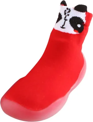 Kids Toddler Baby Boys Girls Cartoon Warm Knit Soft Sole Rubber Shoes Socks Slipper Stocking Toddler Sock Shoes