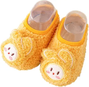 Newborn Baby Boy Girl Soft Fleece Slippers Infant Socks Shoe Non kid Toddler First Walk Shoes