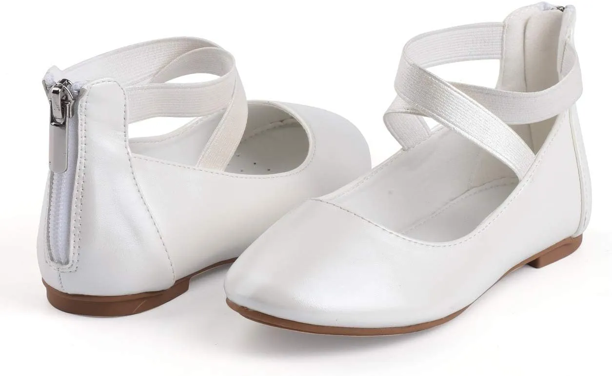 Nova Utopia Toddler Little Girls Dress Ballet Ankle Strap Flat Shoes