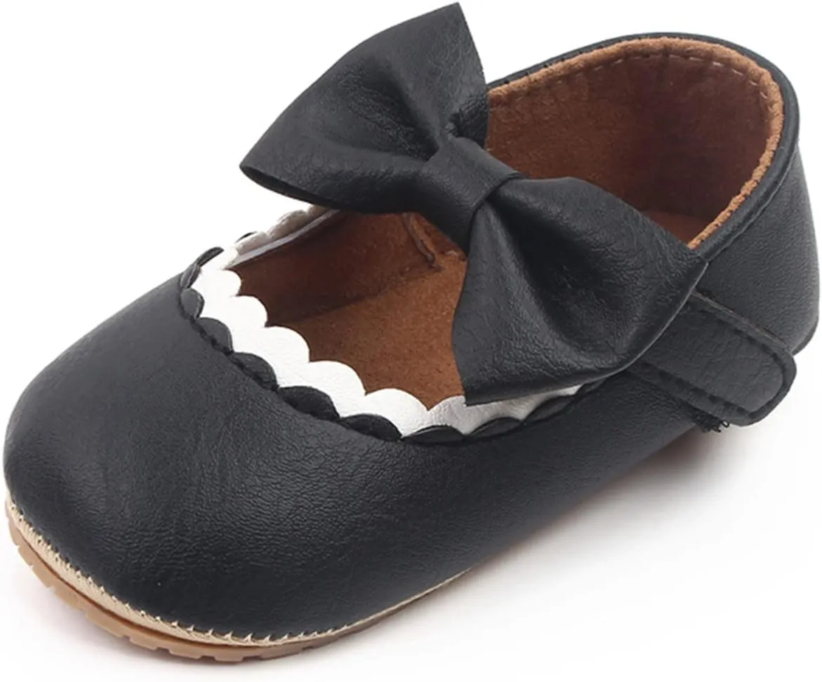 NSOT Toddler Party Rubber Wedding Dress Bowknot Sole Princess Girls Shoes Infant Crib Shoes Walking Baby Girl Soft Boots