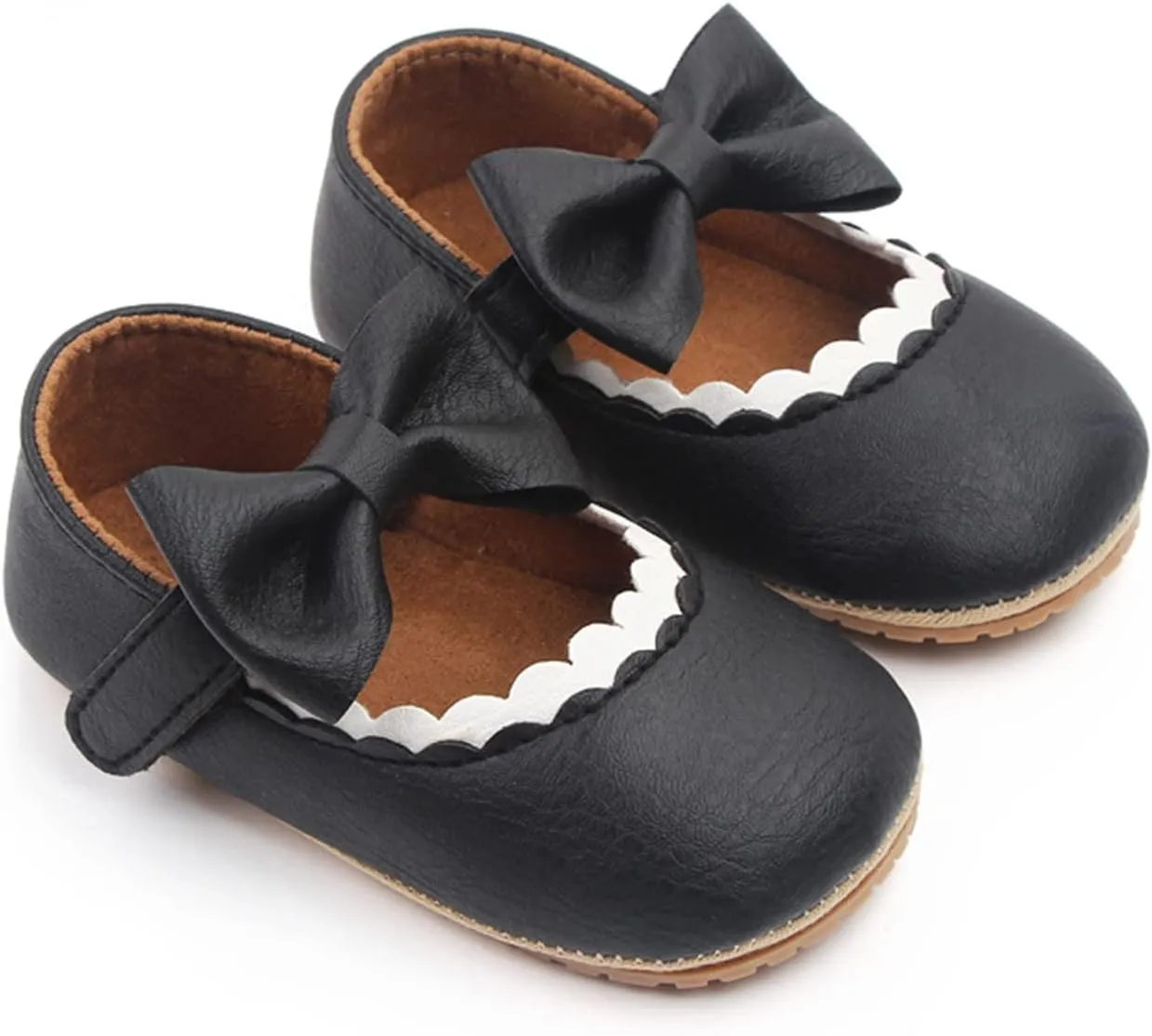 NSOT Toddler Party Rubber Wedding Dress Bowknot Sole Princess Girls Shoes Infant Crib Shoes Walking Baby Girl Soft Boots