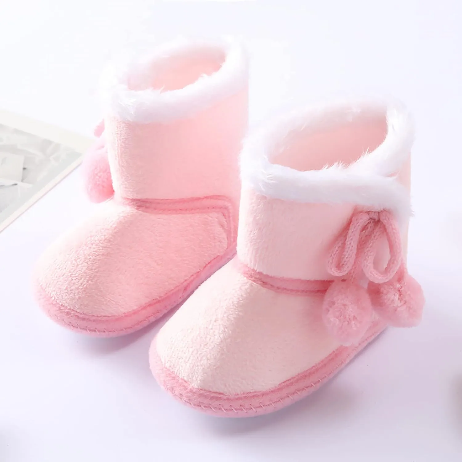 POLG Baby Boots Winter Warm Snow Boots Newborn Girl Boys Soft Sole Anti-Slip Prewalker Infant Toddler Cute Booties