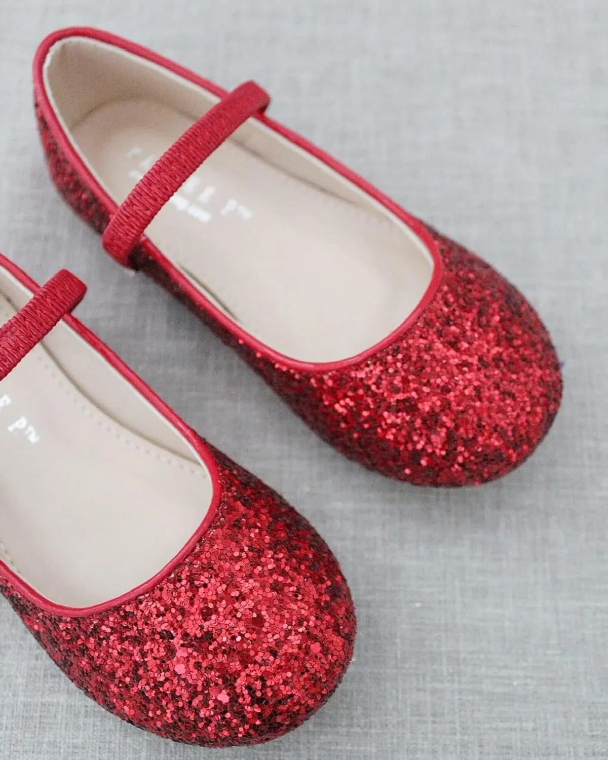 Rock Glitter Mary Jane Ballet Flats, Flower Girls Shoes, Toddler Girls, Party Shoes, Birthday Flats