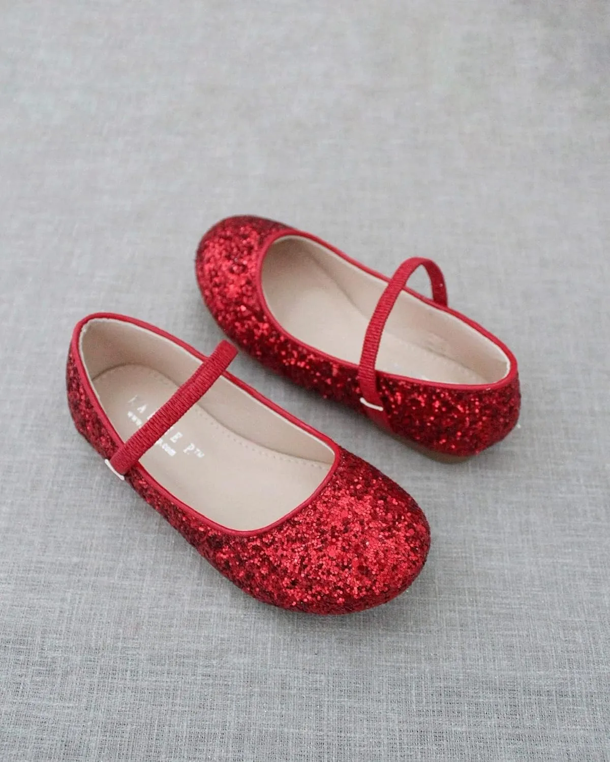 Rock Glitter Mary Jane Ballet Flats, Flower Girls Shoes, Toddler Girls, Party Shoes, Birthday Flats