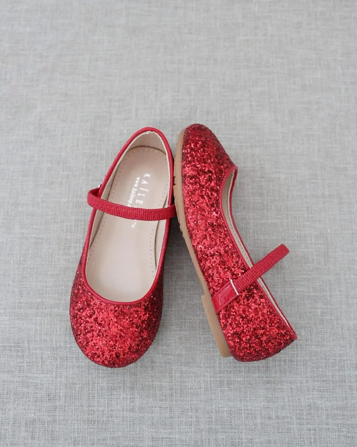 Rock Glitter Mary Jane Ballet Flats, Flower Girls Shoes, Toddler Girls, Party Shoes, Birthday Flats