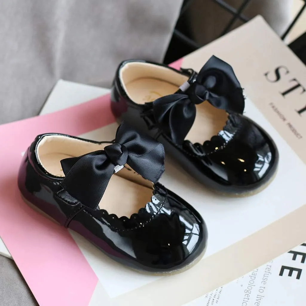 School Uniform Dress Shoes for Toddler Girls Mary Jane Flat Flower Girl Shoes Little Kid Ballet Shoes Church Baby Shoes