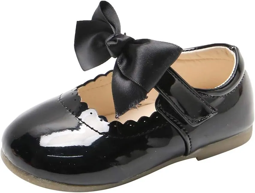 School Uniform Dress Shoes for Toddler Girls Mary Jane Flat Flower Girl Shoes Little Kid Ballet Shoes Church Baby Shoes