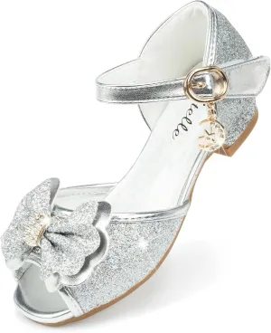 Stelle Girls High Heels Sequins Dress Sandals Princess Dress Shoes Flower Wedding Party ShoesToddler/Little/Big Kid