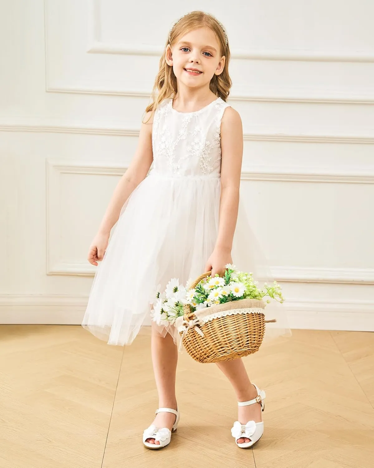 Stelle Girls High Heels Sequins Dress Sandals Princess Dress Shoes Flower Wedding Party ShoesToddler/Little/Big Kid