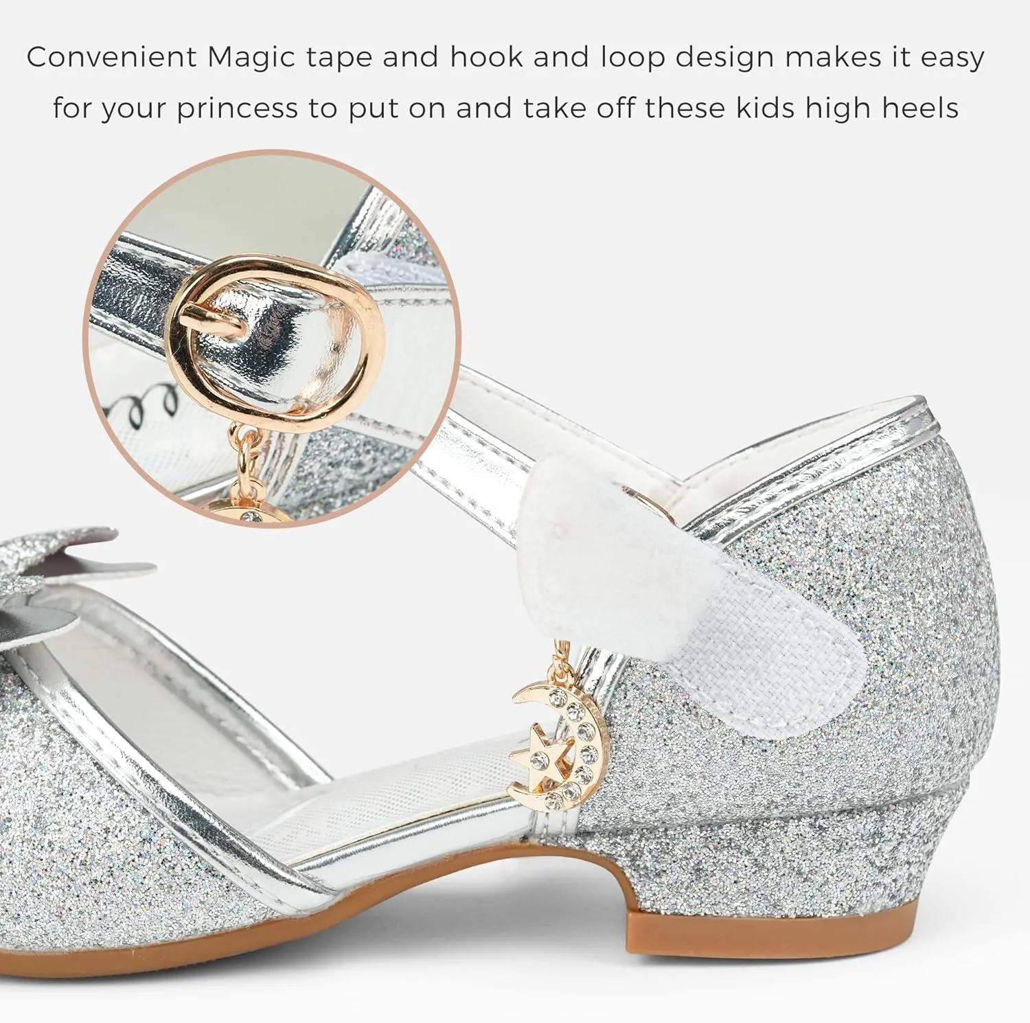 Stelle Girls High Heels Sequins Dress Sandals Princess Dress Shoes Flower Wedding Party ShoesToddler/Little/Big Kid