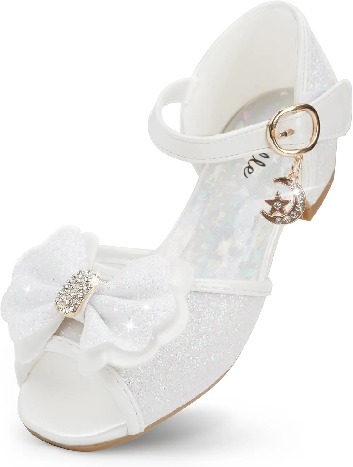 Stelle Girls High Heels Sequins Dress Sandals Princess Dress Shoes Flower Wedding Party ShoesToddler/Little/Big Kid