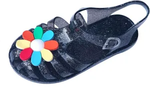Toddler Baby Girls Shoes Flats Solid Cute Fruit Jelly Colors Sandals Shoe Hollow Out Non-slip Soft Sole Beach Shoes Z-36 Black 9
