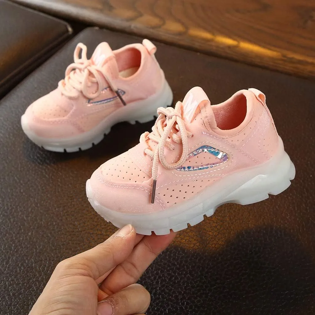Toddler Boys Girls Sneakers Lace up Soft Sole Anti-Slip Shoes Mesh Breathable Lightweight Breathable Sneaker
