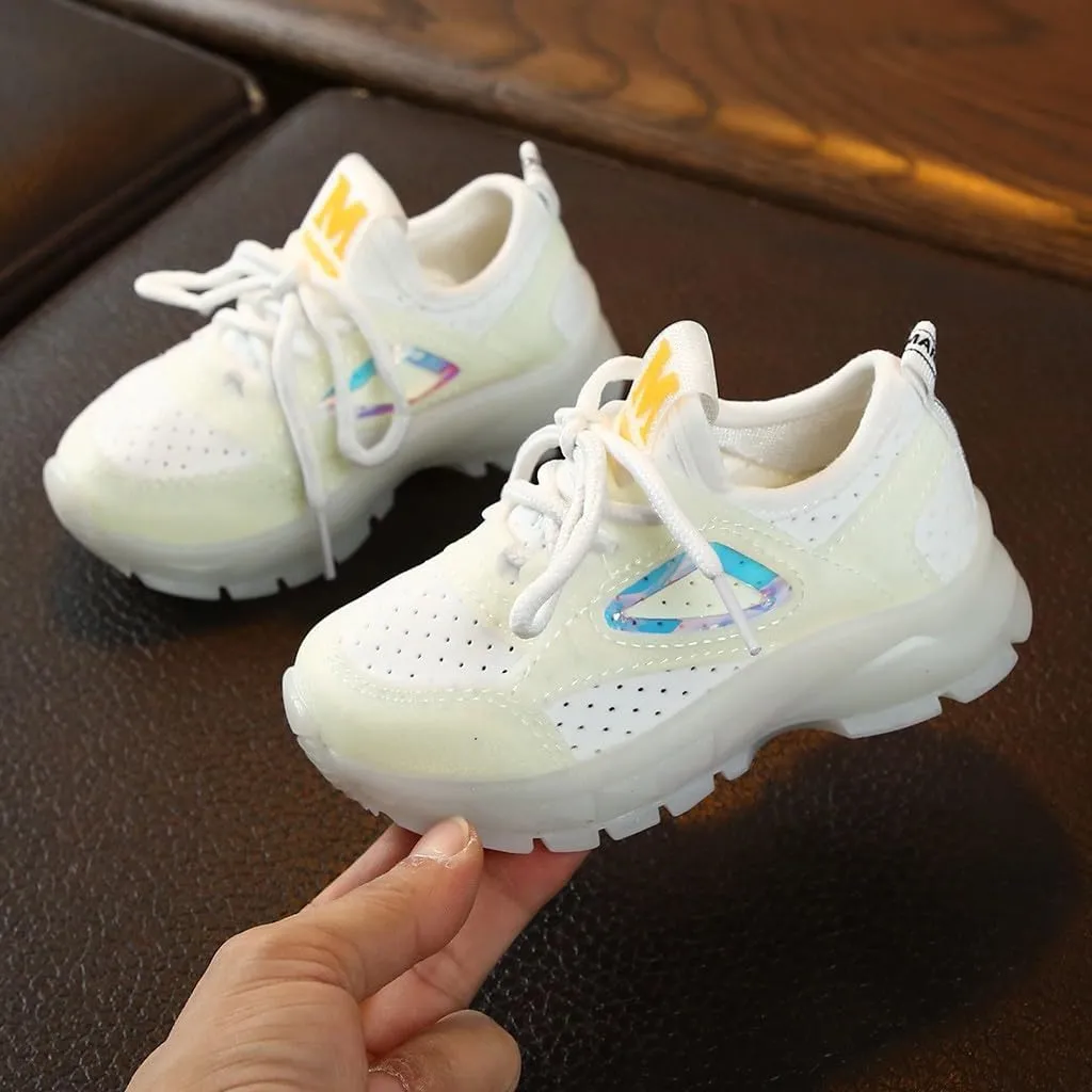 Toddler Boys Girls Sneakers Lace up Soft Sole Anti-Slip Shoes Mesh Breathable Lightweight Breathable Sneaker
