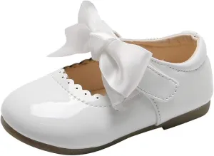 Toddler Flower Girl Dress Shoes Patent Bow Mary Jane Ballet Flats Wedding Party School Mary Janes Shoes for Girls
