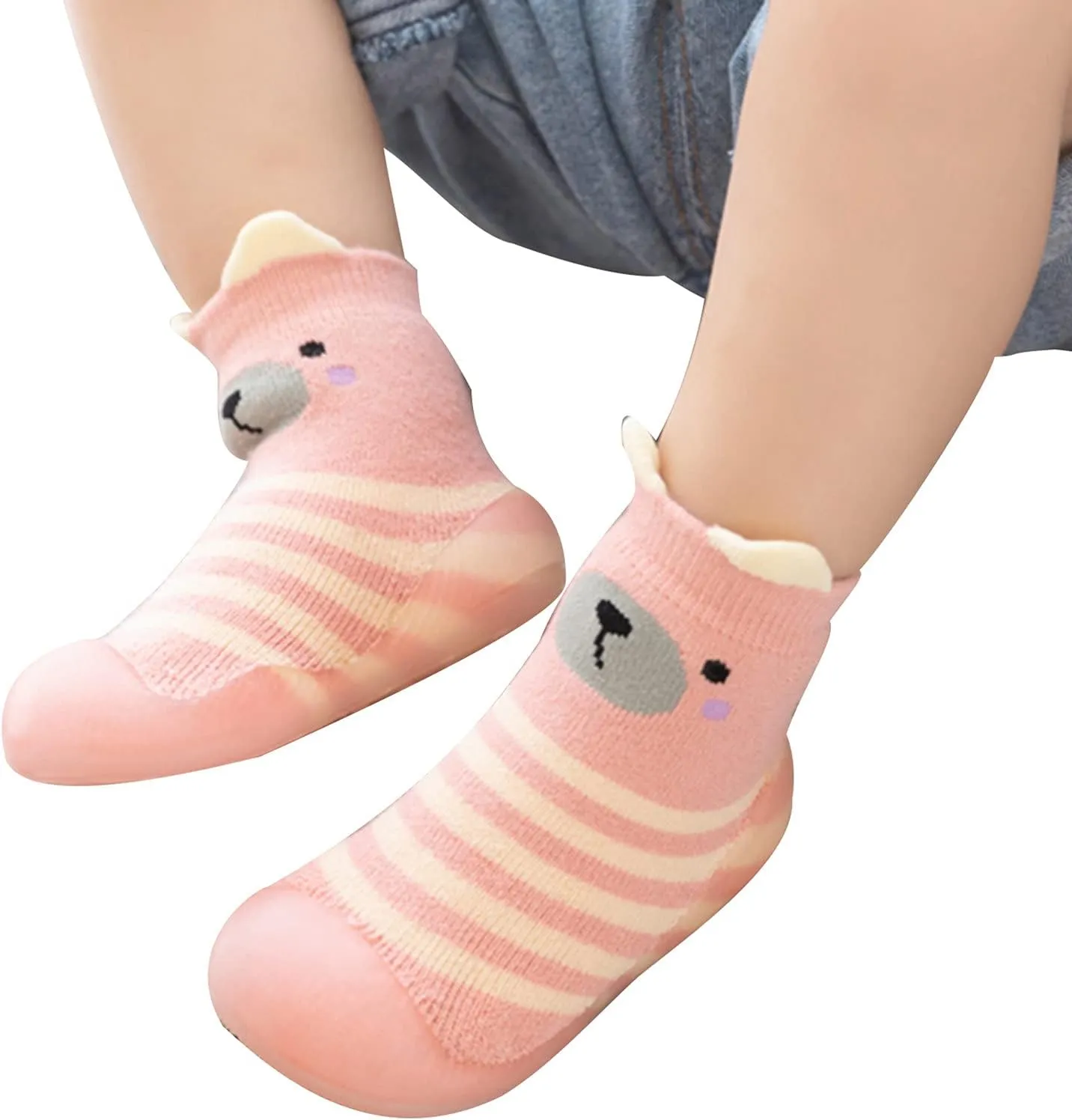 Toddler House Slippers Boys Kids Toddler Baby Boys Girls Solid Warm Knit Soft Sole Rubber Shoe Slipper Boys Owl Slippers