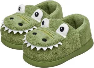 Toddler Slippers Winter Girl Boy Cute Dinosaur House Slipper Kids Warm Fuzzy Slippers Soft Plush Indoor Baby Shoes