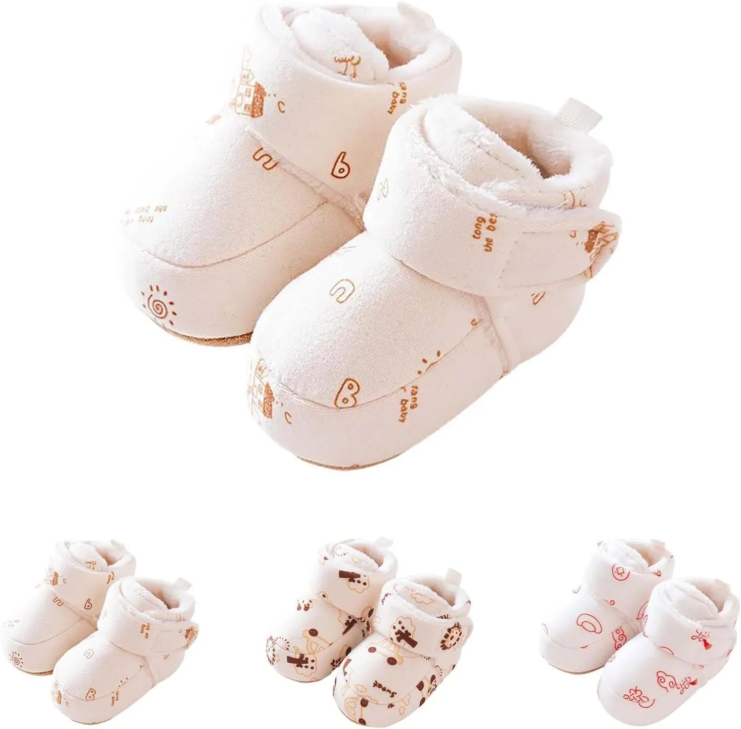 Winter Infant Toddler Shoes Boys Girls Baby Shoes Soft Sole Slip On Shoes Cute Animal Decoration Warm Pipsqueak Shoes