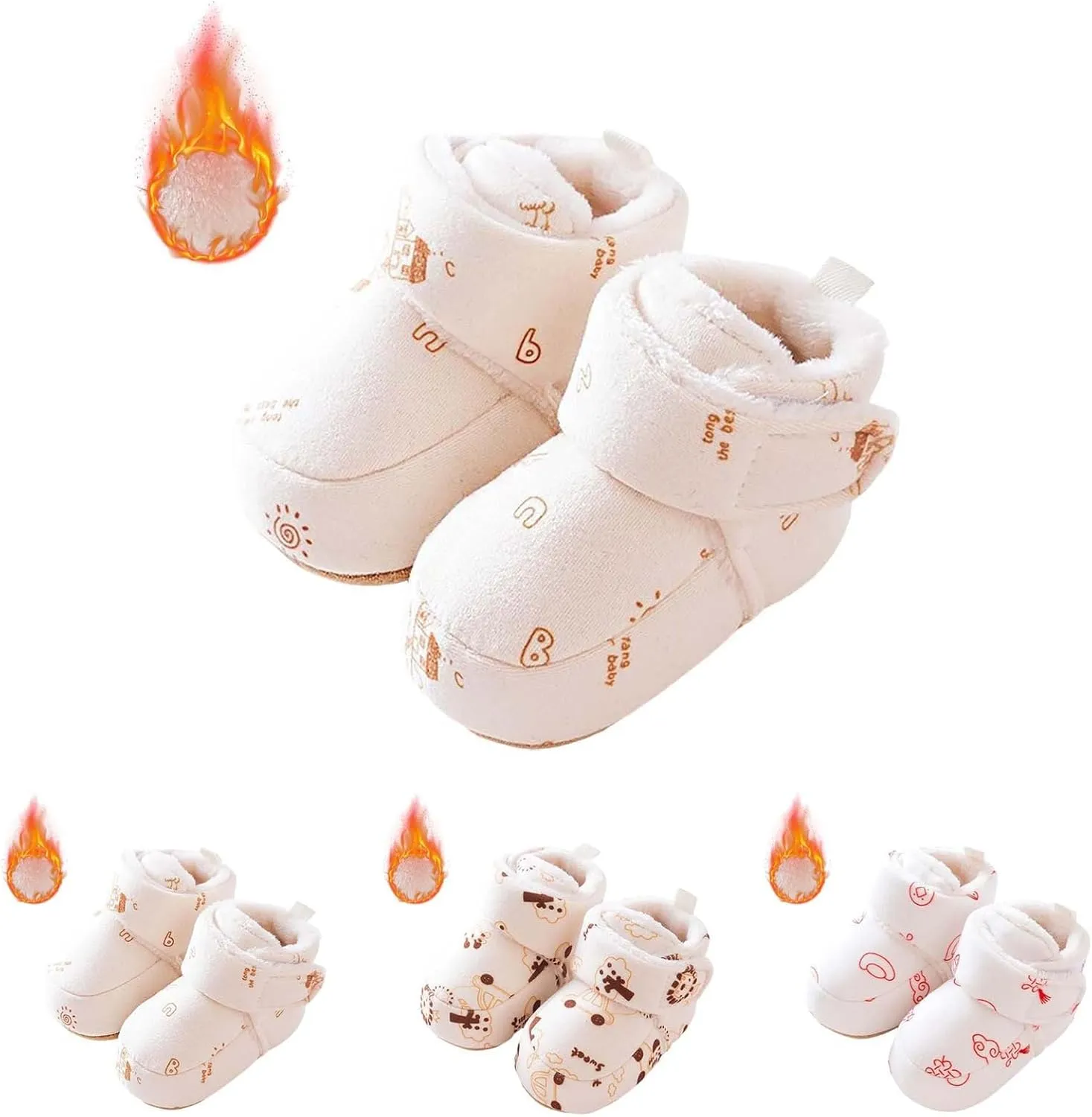 Winter Infant Toddler Shoes Boys Girls Baby Shoes Soft Sole Slip On Shoes Cute Animal Decoration Warm Pipsqueak Shoes