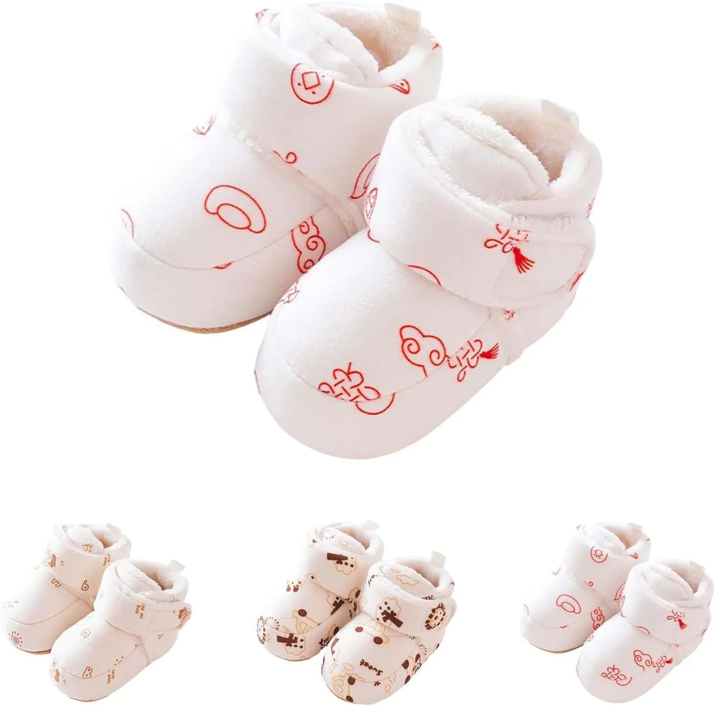 Winter Infant Toddler Shoes Boys Girls Baby Shoes Soft Sole Slip On Shoes Cute Animal Decoration Warm Pipsqueak Shoes