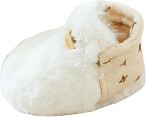 Winter Infant Toddler Shoes Boys Girls Baby Shoes Soft Sole Slip On Shoes Cute Animal Decoration Warm Toddler Buys Shoes