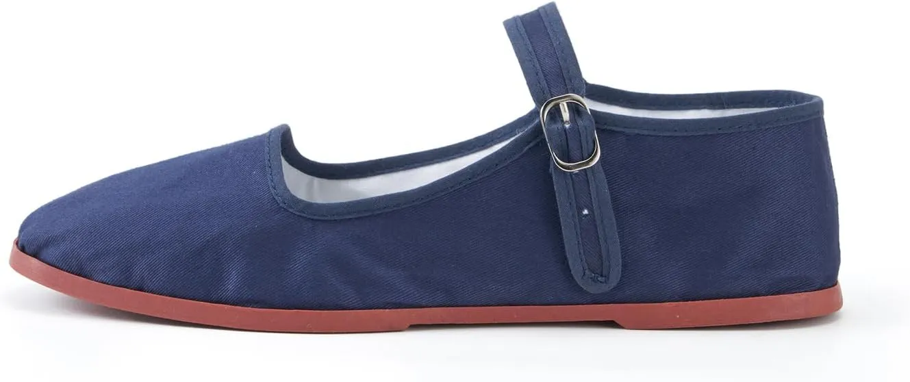 Womens Cotton Mary Janes, Classic China Flats, Chinese Slippers, Kung Fu China Baby Doll Tai Chi Shoes