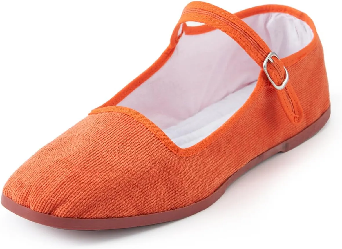 Womens Cotton Mary Janes, Classic China Flats, Chinese Slippers, Kung Fu China Baby Doll Tai Chi Shoes